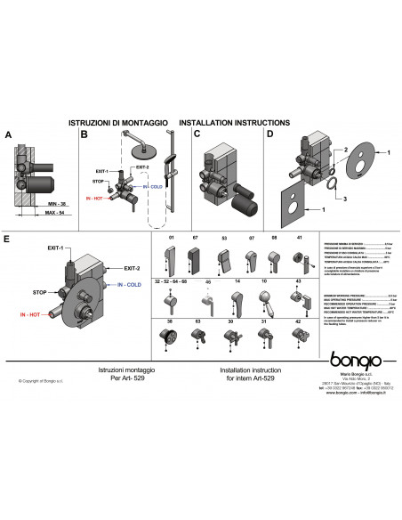 Set Doccia Acciaio Inox 4 Pz Rotondo | Bongio