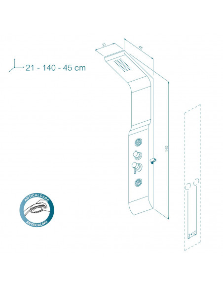 Pannello Multifunzione Doccia Bianco | Easy