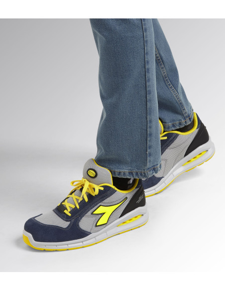 Scarpa Antinfortunistica S1P Blu/Grigio/Giallo | Diadora Run Net Airbox