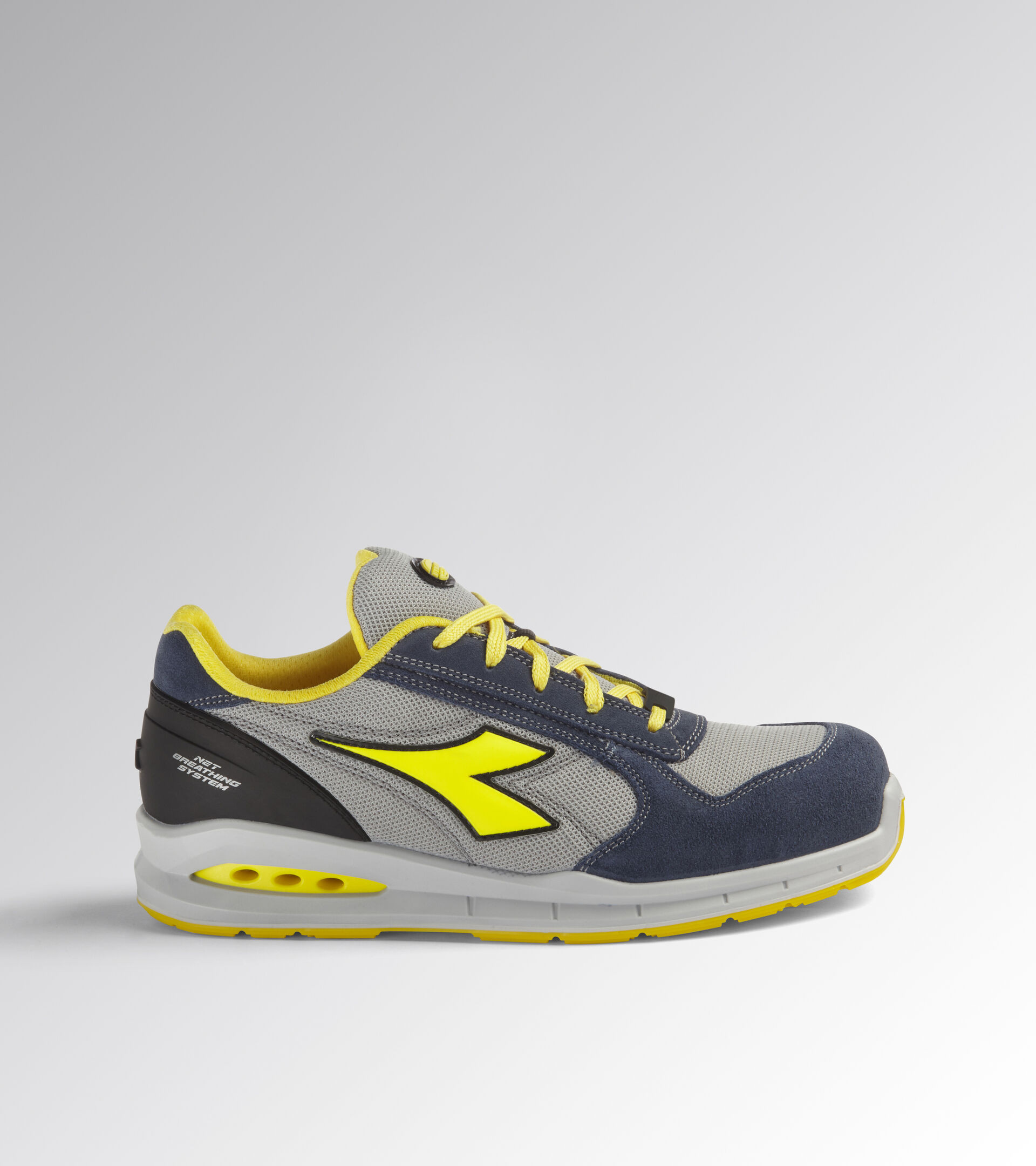 Scarpa Antinfortunistica S1P Blu/Grigio/Giallo | Diadora Run Net Airbox