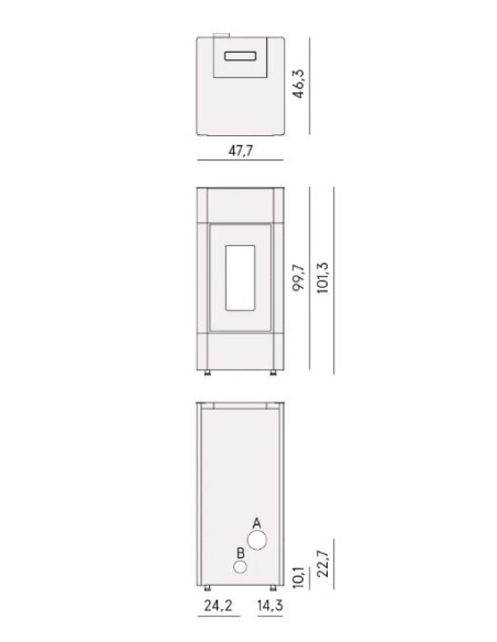 Stufa a Pellet Ventilata | Cadel Cristal 9 Antracite