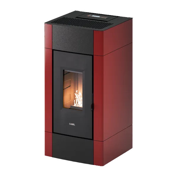 Stufa a Pellet Ventilata | Cadel Cristal 9 Rosso