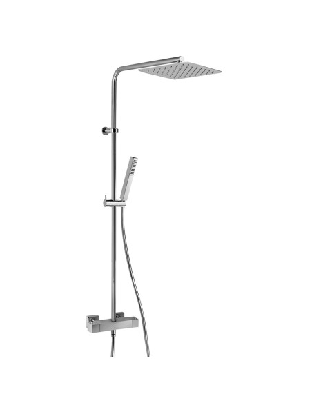Colonna Doccia con Miscelatore Termostatico Soffione 25x25 | Jacuzzi Rubinetteria Glint Colonna Doccia