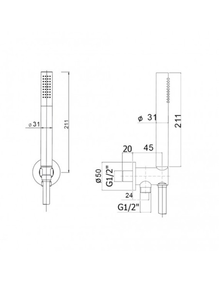 Set Doccia Acciaio Inox Tondo ⌀ 25 | Jacuzzi Rubinetteria Sunset