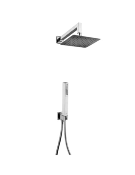 Set Doccia Acciaio Inox Quadro 25x25 cm | Jacuzzi Rubinetteria Twinkle