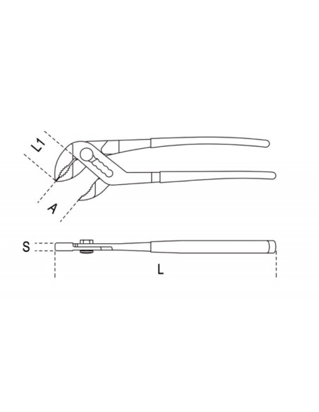 Pinza Regolabile a Cerniera Chiusa con Impugnatura Bimateriale da 25 cm | Beta 1048-250