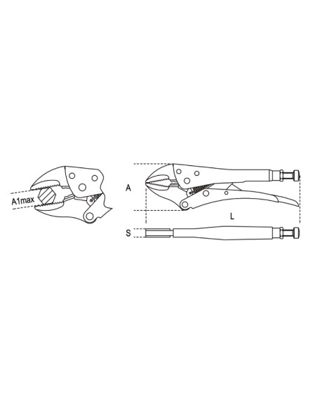 Pinza Regolabile Autobloccante con Ganascia Concava 24 cm | Beta 1052