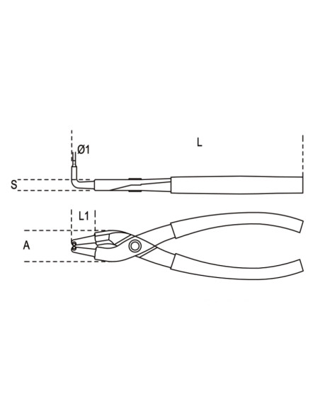 Pinza a Becco Piegato da 17 cm | Beta 1034-170