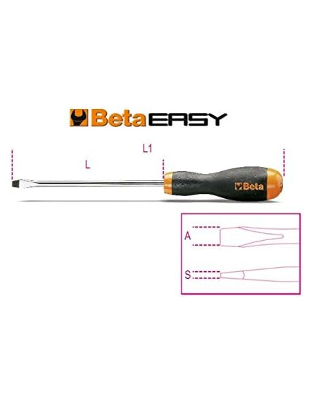 Cacciavite a Taglio Impugnatura Bimateriale | Beta Easy 1201