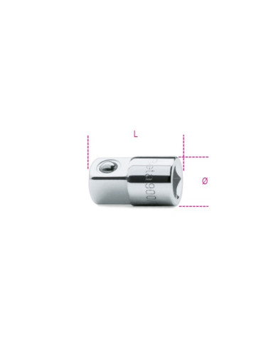 Raccordo con Attacco Quadro Femmina 1/4" e Maschio 3/8" Cromato | Beta 900/16