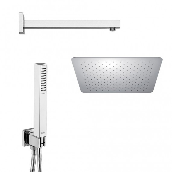 Set Doccia Acciaio Inox Quadro 25x25 cm | Jacuzzi Rubinetteria Twinkle