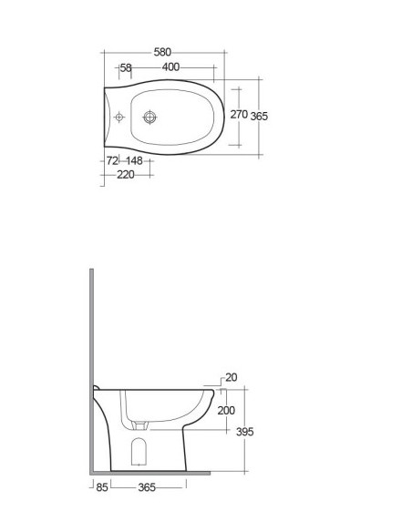 Bidet a Pavimento Filomuro | Rak Karla Bidet
