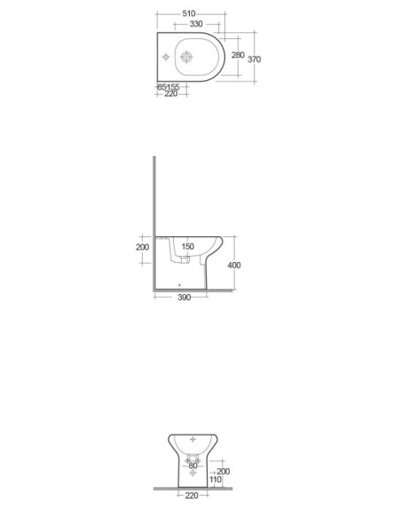 Bidet a Pavimento Filomuro | Rak Compact Bidet