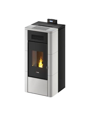 Termostufa a Pellet Idro Maiolica Bianco | Cadel River 16