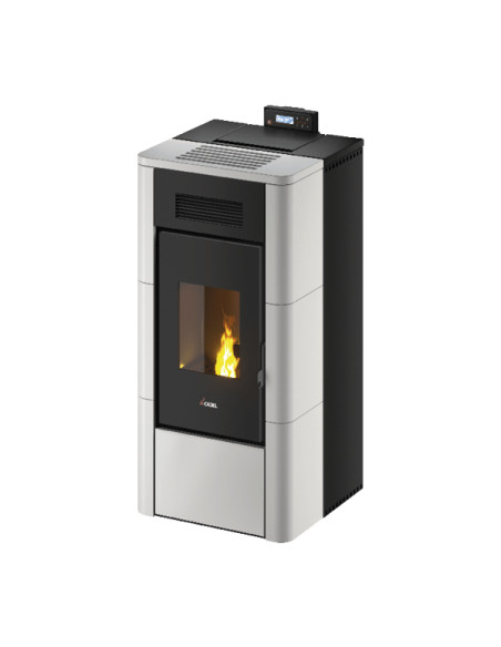 Termostufa a Pellet Idro Maiolica Bianco | Cadel River 16