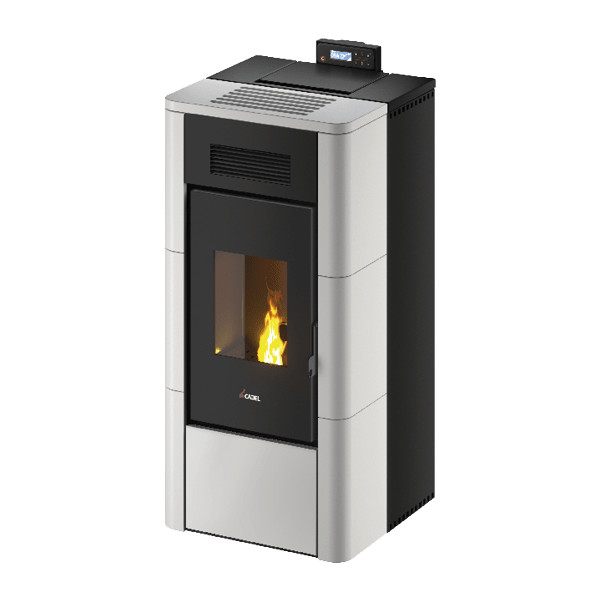 Termostufa a Pellet Idro Maiolica Bianco | Cadel River 16
