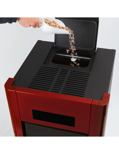 Termostufa a Pellet Idro Metallo Rosso | Cadel Prince 16