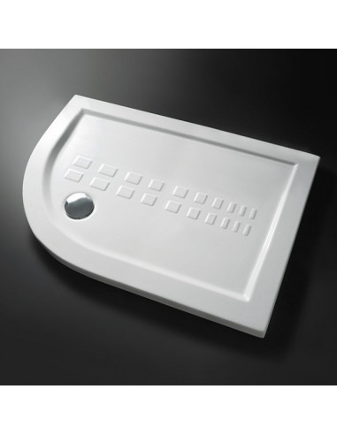 Piatto Doccia 72x90 Sinistro Ceramica Antiscivolo Bianco Lucido H 5,5 cm | Ceramica Althea ITO Piatti Doccia Semicircolari
