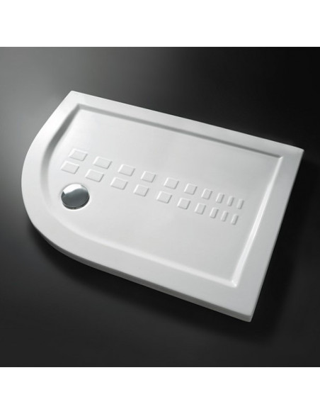 Piatto Doccia 72x90 Sinistro Ceramica Antiscivolo Bianco Lucido H 5,5 cm | Ceramica Althea ITO Piatti Doccia Semicircolari