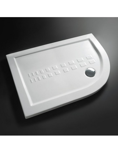 Piatto Doccia 72x90 Destro Ceramica Antiscivolo Bianco Lucido H 5,5 cm | Ceramica Althea ITO Piatti Doccia Semicircolari