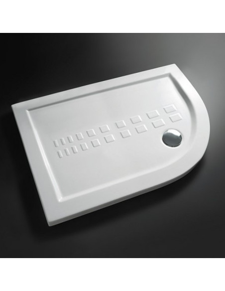 Piatto Doccia 72x90 Destro Ceramica Antiscivolo Bianco Lucido H 5,5 cm | Ceramica Althea ITO Piatti Doccia Semicircolari