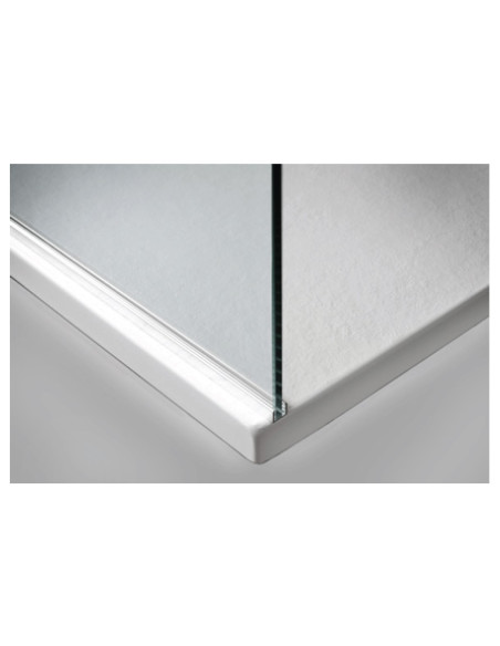 Piatto Doccia 80x180 Effetto Pietra Antiscivolo Bianco H 2,8 | Mammoliti Grivola Piatti Doccia Rettangolari