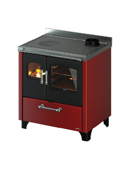 Cucina a Legna 7,5 kW Rosso Ventilata A+ | Cadel Smart 80S