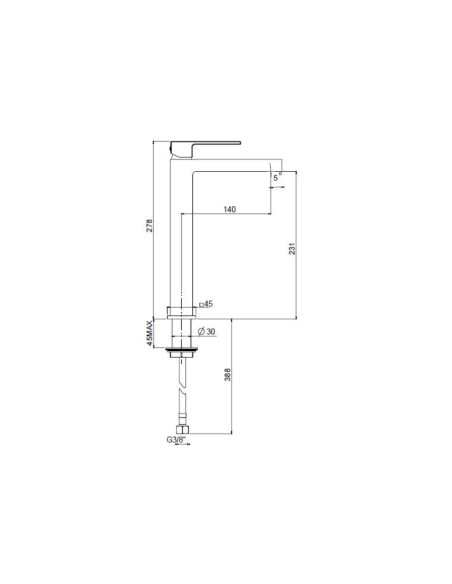 Miscelatore Lavabo Alto Nero Opaco | Jacuzzi Rubinetteria Twinkle Yo