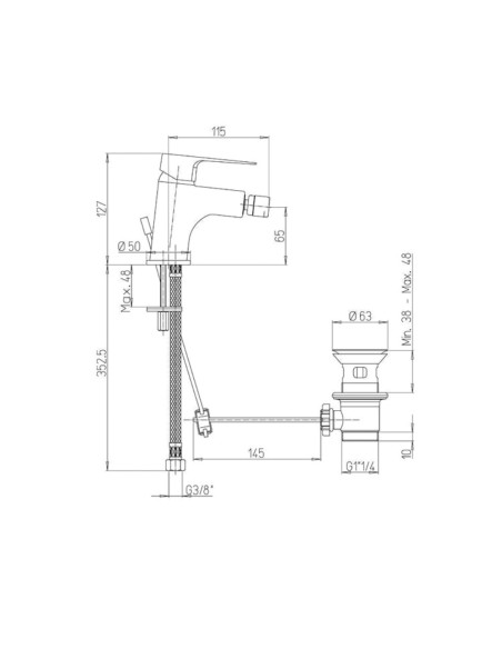 Miscelatore Bidet con Scarico 1"1/4  |  Jacuzzi Rubinetteria Sveva