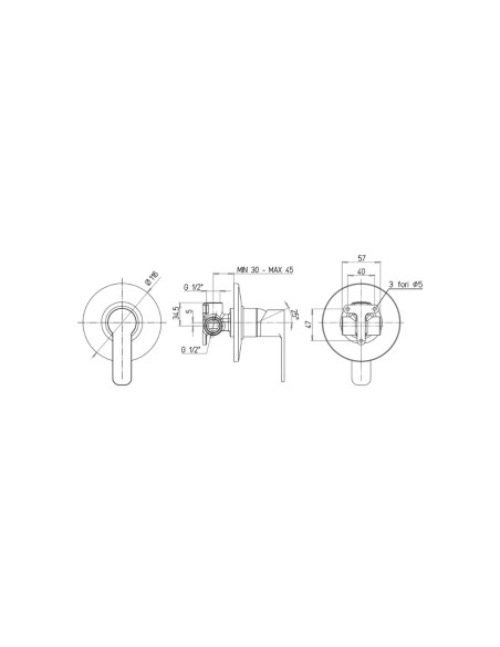 Miscelatore Incasso Doccia | Jacuzzi Rubinetteria Eolo