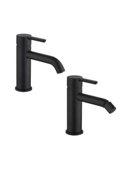 Set Miscelatore Lavabo e Bidet Nero Opaco | Jacuzzi Rubinetteria Sunset Yo