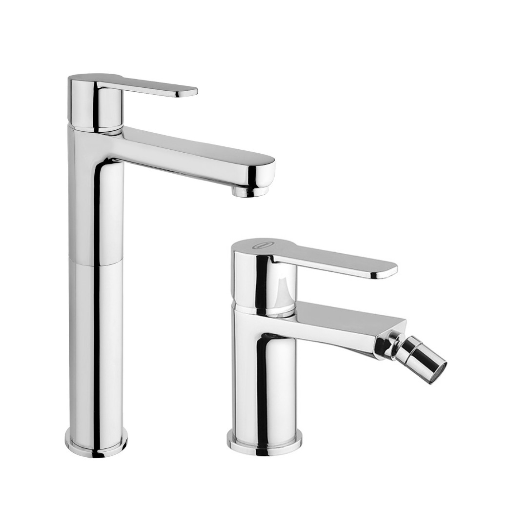 Set Miscelatore Lavabo Alto e Bidet | Jacuzzi Rubinetteria Eolo