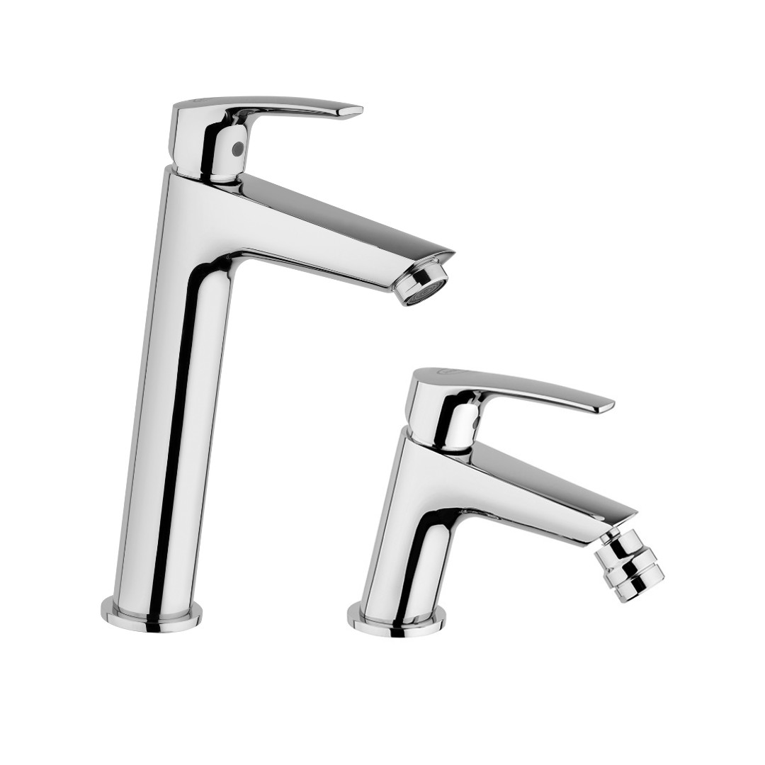 Set Miscelatore Lavabo Alto e Bidet | Jacuzzi Rubinetteria Lucente