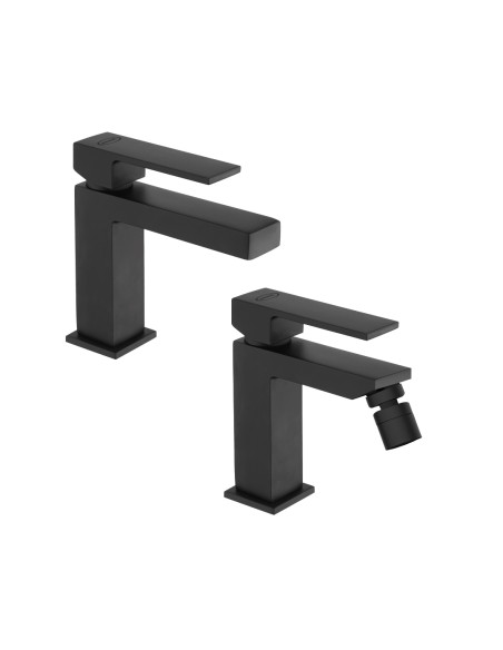 Set Miscelatore Lavabo e Bidet Nero Opaco | Jacuzzi Rubinetteria Twinkle Yo