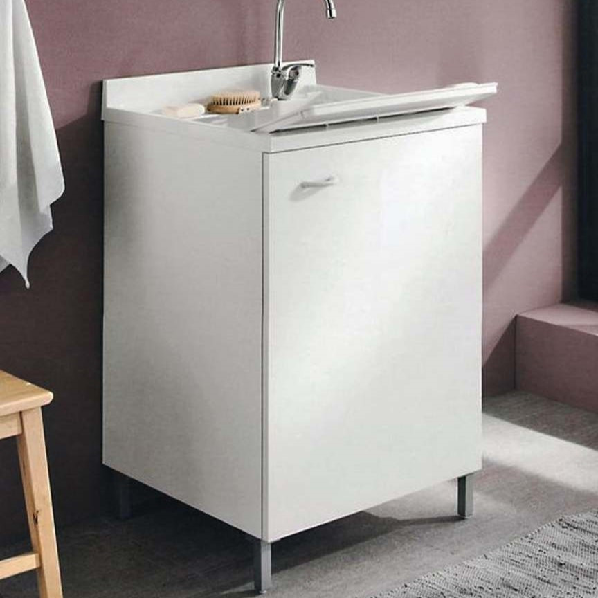 Mobile Lavatoio Due Ante Bianco 45x50 cm 95.5h cm Asse In Termoplastico | Geromin Prima