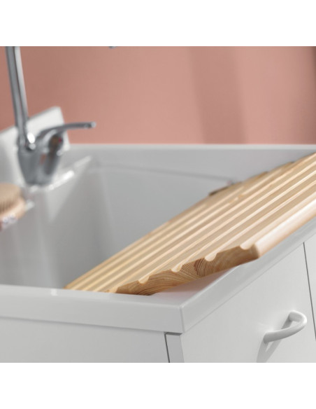 Mobile Lavatoio Due Ante Bianco 60x60 cm 95.5h cm Asse In Termoplastico | Geromin Prima Mobili Lavatoio