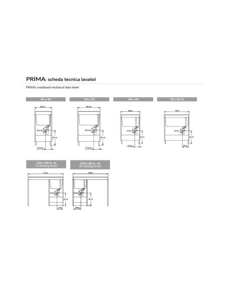 Mobile Lavatoio Destro Anta Singola Con Coprilavatrice 110x60 cm 86h cm Asse in Termoplastico  | Geromin Prima