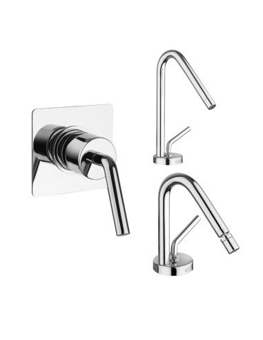 Set Miscelatore Lavabo - Bidet - Incasso Doccia | Jacuzzi Rubinetteria Lumos
