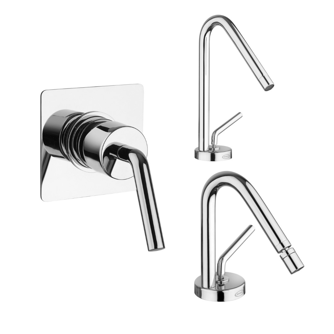 Set Miscelatore Lavabo - Bidet - Incasso Doccia | Jacuzzi Rubinetteria Lumos