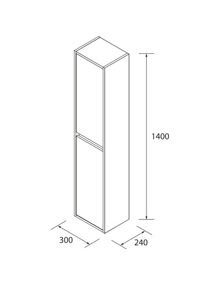 Colonna da Bagno 30x140 cm Noce Maya | Salgar Noja