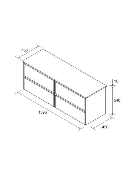 Mobile da Bagno Sospeso 140 cm con Top e Specchio Inclusi Bianco Lucido | Noja