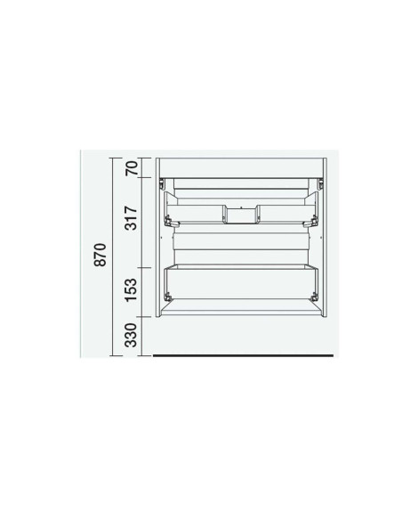Mobile da Bagno Sospeso 70 cm Profondità Ridotta Lavabo e Specchio Inclusi Rovere Africa | Fussion Line