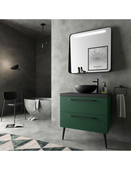 Lavabo Appoggio Nero Opaco 38.38 | Lokum