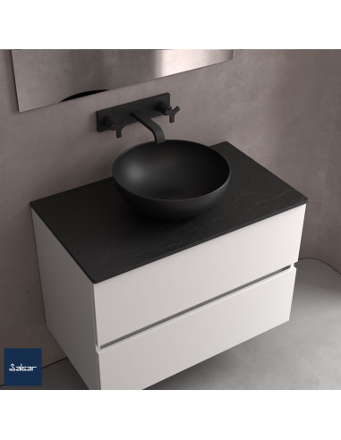 Lavabo Appoggio Nero Opaco 38.38 | Lokum