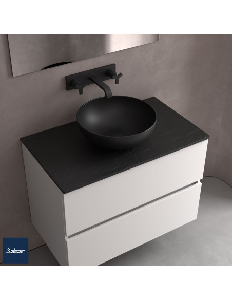 Lavabo Appoggio Nero Opaco 38.38 | Lokum