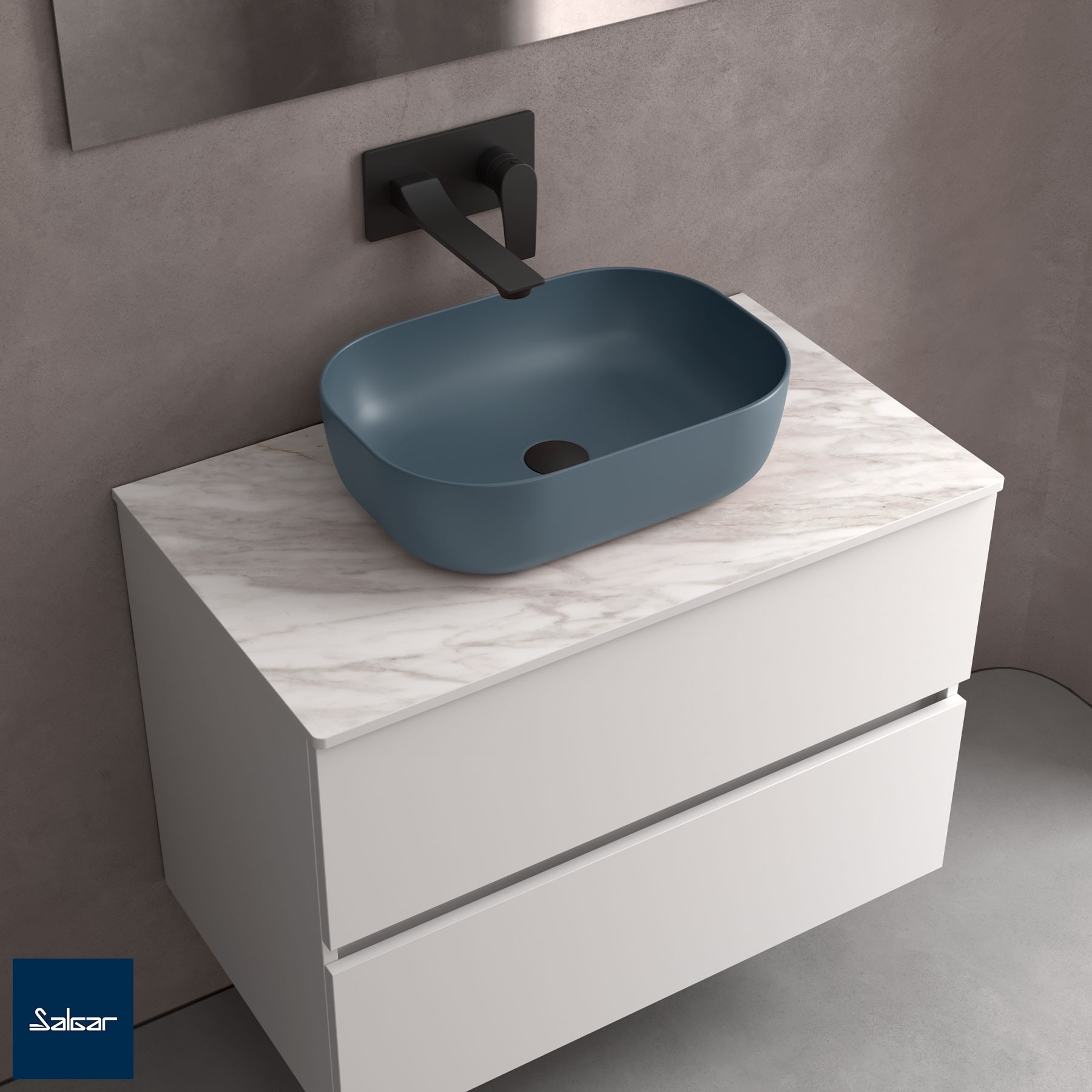 Lavabo Appoggio Blu Denim 46.33 | Carla