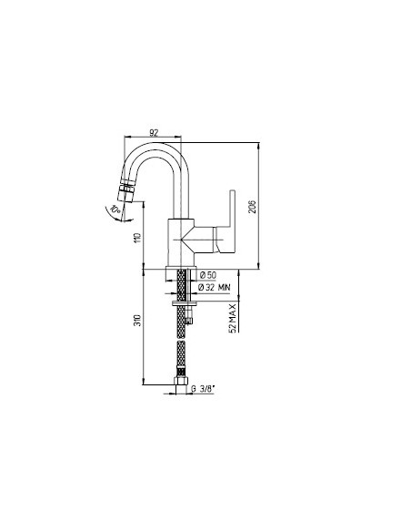 Miscelatore Bidet a Canna Alta Orientabile | Jacuzzi Rubinetteria Sunset