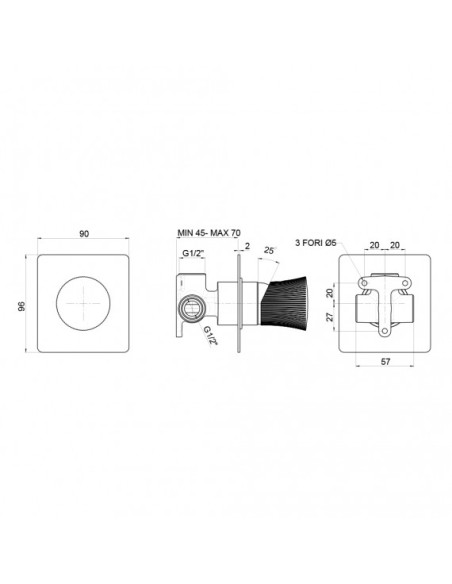 Miscelatore Doccia Incasso Oro Spazzolato |  Jacuzzi Rubinetteria Illumina Pj