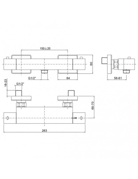 Miscelatore Doccia Esterno Termostatico | Jacuzzi Rubinetteria Twinkle