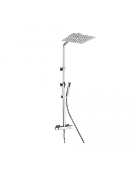 Colonna Doccia con Miscelatore Termostatico Soffione 25x25 | Jacuzzi Rubinetteria Glint Colonna Doccia